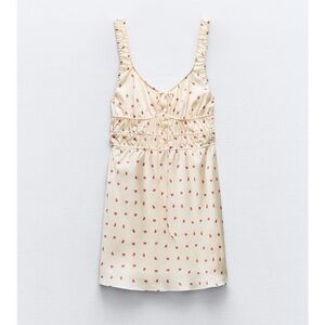 NWT Zara Mini Floral Satin Dress, Small